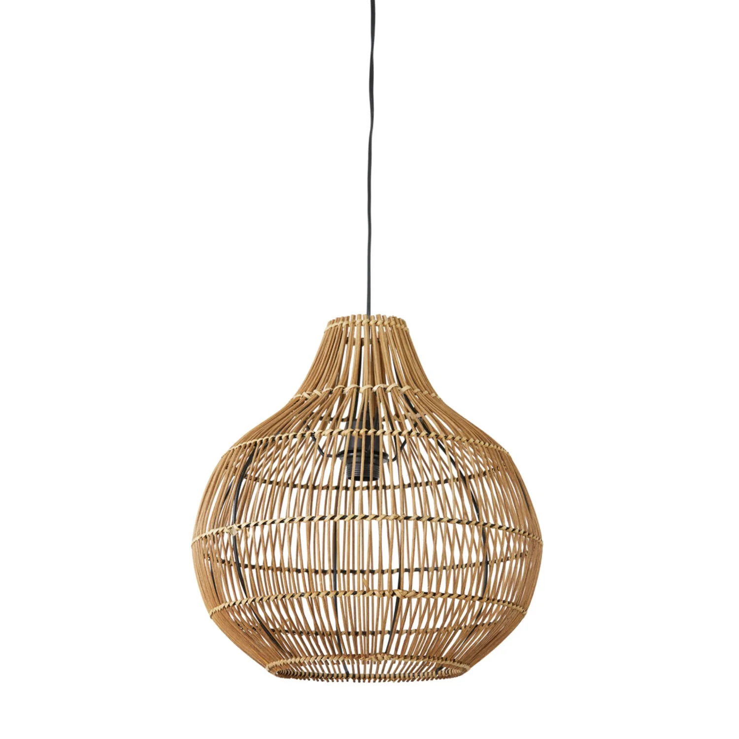 Pacino Hanging Lamp Rattan Natural - Brown/Black Finish - Image 11